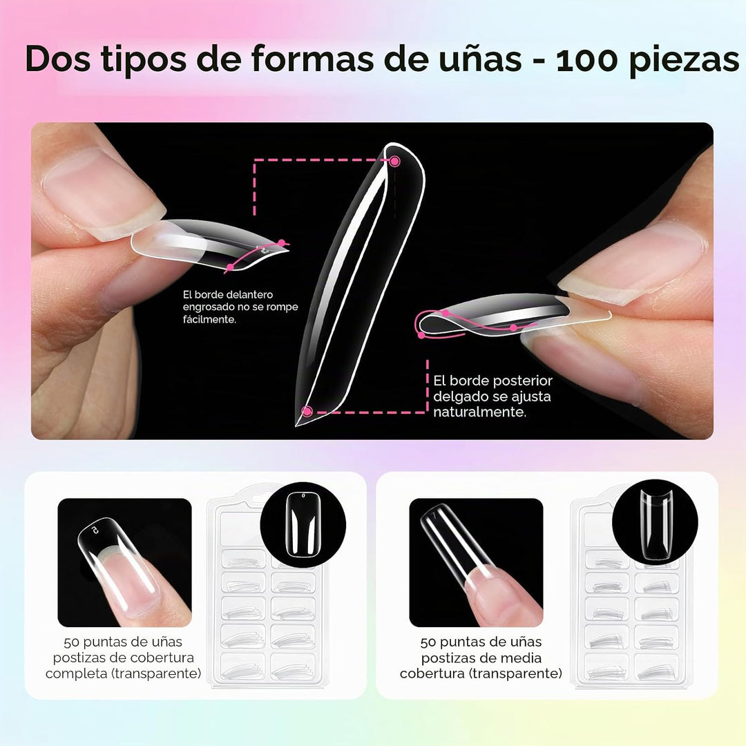 Coscelia Kit de uñas acrílicas para principiantes con todo, 24 colo...