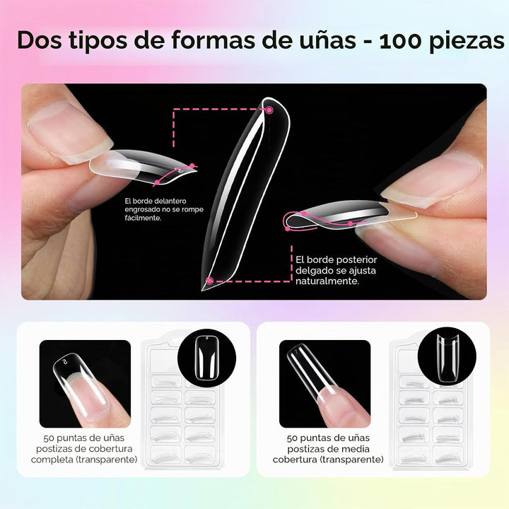 Coscelia Kit de uñas acrílicas para principiantes con todo, 24 colo...