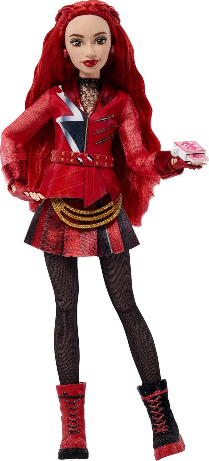Mattel Disney Descendants: Wicked Wonderland, muñeca roja, hija de la reina de corazones, con traje y accesorio extraíbles, inspirado en la película