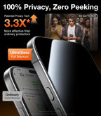 UltraGlass Top 9H+ Armor - Protector de pantalla de privacidad para iPhone