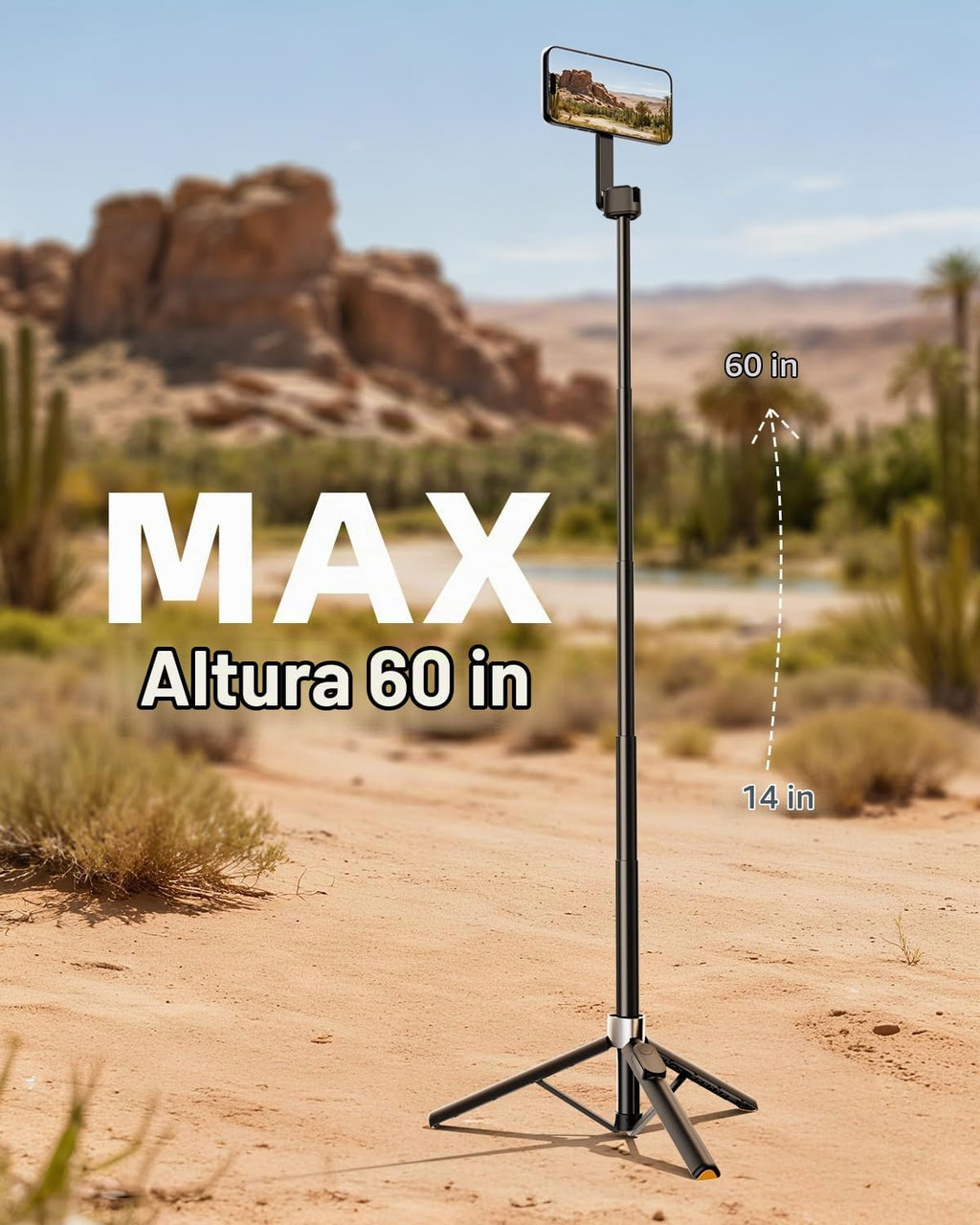 TODI Trípode magnético de 60 pulgadas para iPhone, mini palo magnético selfie stick compatible con iPhone serie 12-17 con anillo de metal