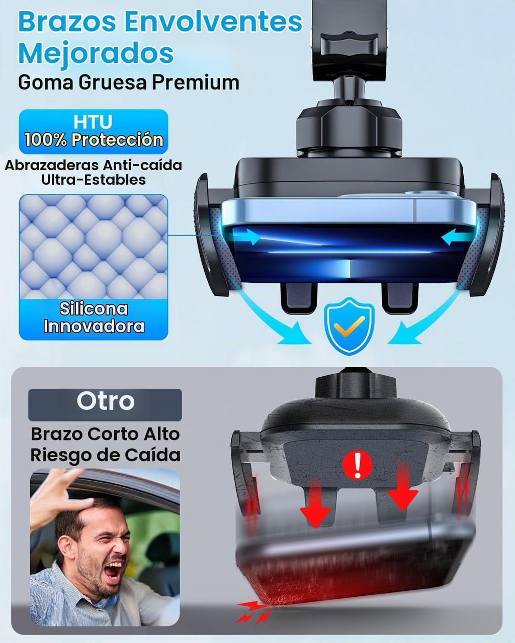 Soporte de teléfono para automóvil【2026 mejorado 100+lbs de succión y seguridad cert】 Soporte de teléfono celular para camión Soporte de teléfono resistente para tablero, parabrisas/ventilación para iPhone 17 16 Pro Max, negro azabache