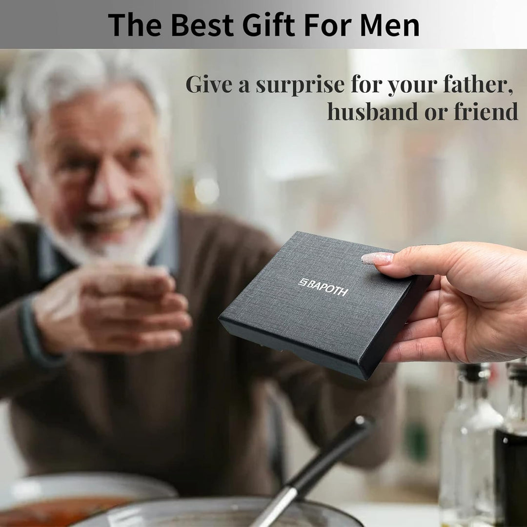 Cartera delgada para hombres, carteras de cuero 100% genuino para h...