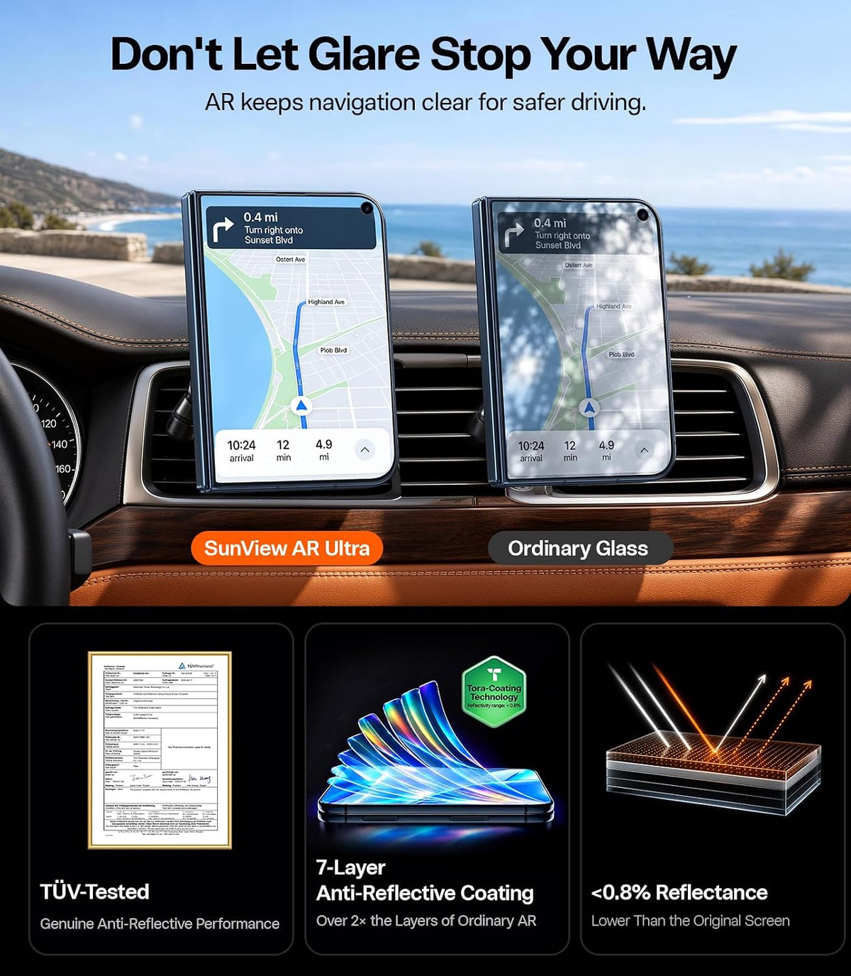 TORRAS Sunview AR Ultra - Protector de pantalla para iPhone Duo, 2 paquetes
