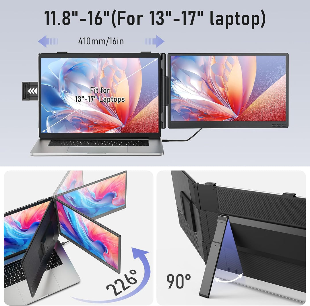 Macsecor Extensor de pantalla para laptop, monitor portátil dual ul...