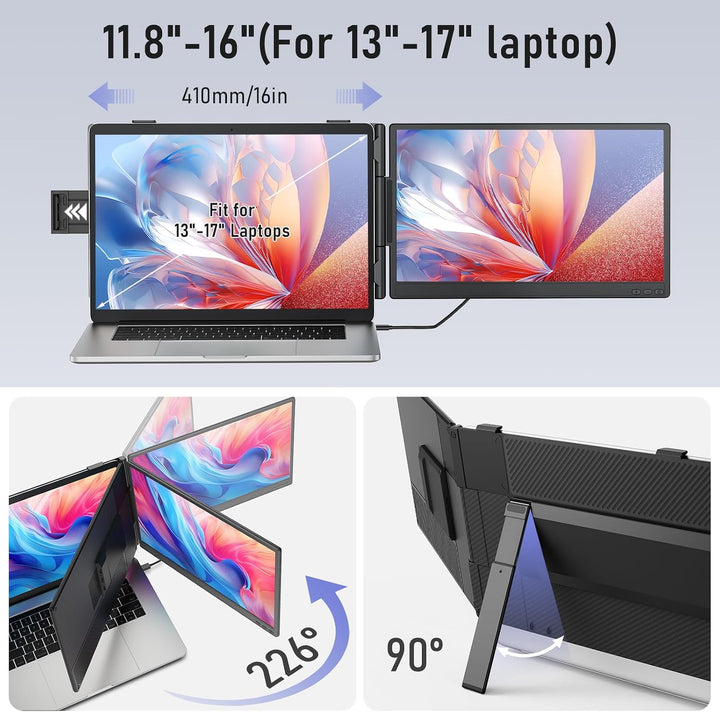 Macsecor Extensor de pantalla para laptop, monitor portátil dual ul...