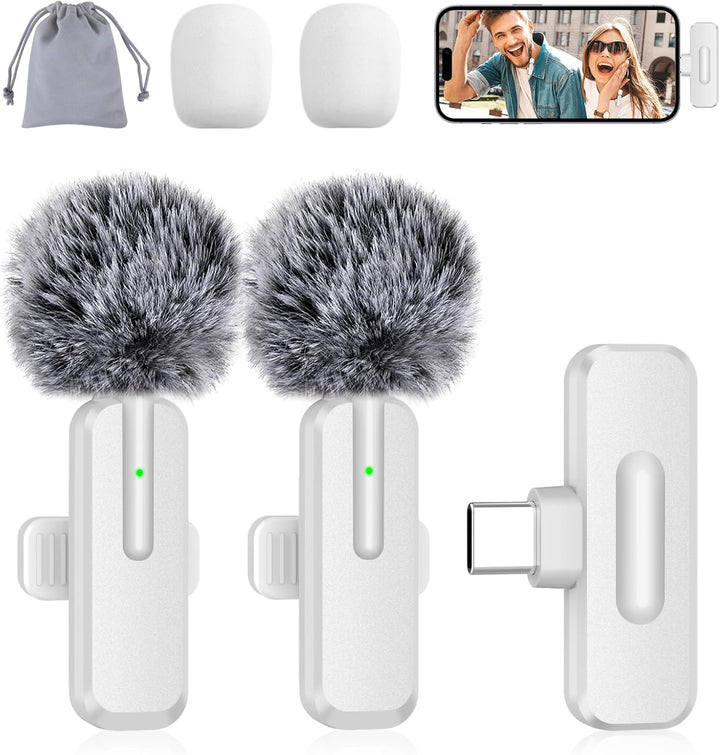 ZOPPLM Mini micrófono inalámbrico para iPhone, paquete de 2 micrófo...