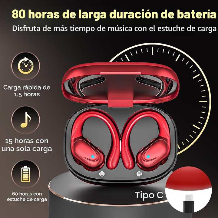 HAOYUYAN Auriculares inalámbricos, auriculares Bluetooth deportivos...