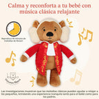 Amadeus Mozart Oso de Peluche – Reproduce 40 Minutos de Música Clásica, Oso de Peluche Interactivo Educativo y Tranquilizante para Bebés y Niños Pequeños, Perfecto