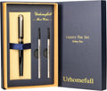 Bolígrafo Rollerball de Lujo Impresionante con Ribete de Oro de 24K, Punta Suiza con Repuestos de Tinta Negra, Juego de Bolígrafo Perfecto como Regalo para Hombres y Mujeres, Juego de