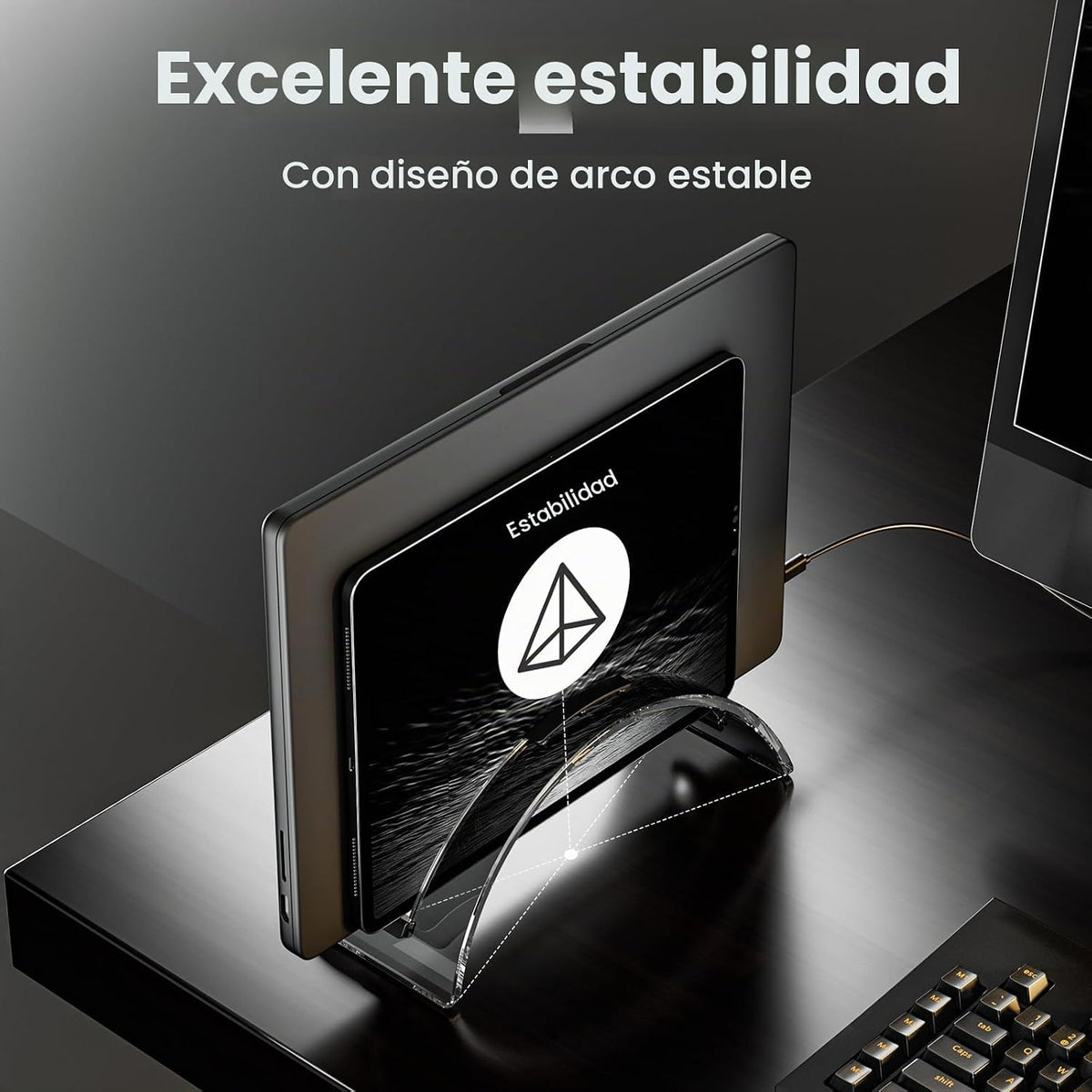 Yikola Soporte Vertical para Laptop para Escritorio, Organizador Ah...