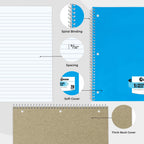 Paquete de 24 cuadernos en espiral granel, 1 materia, rayado