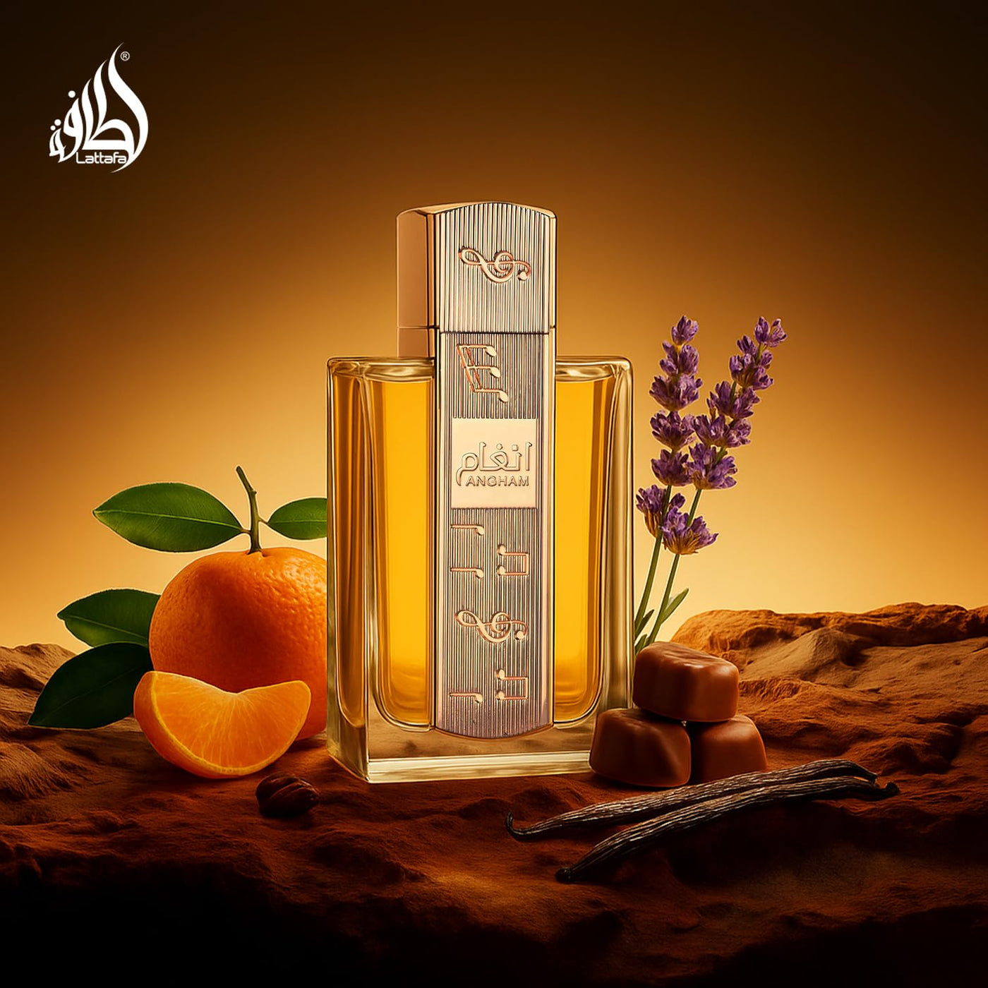 Lattafa Angham - Perfume de cítricos, lavanda, almizcle, ámbar y va...