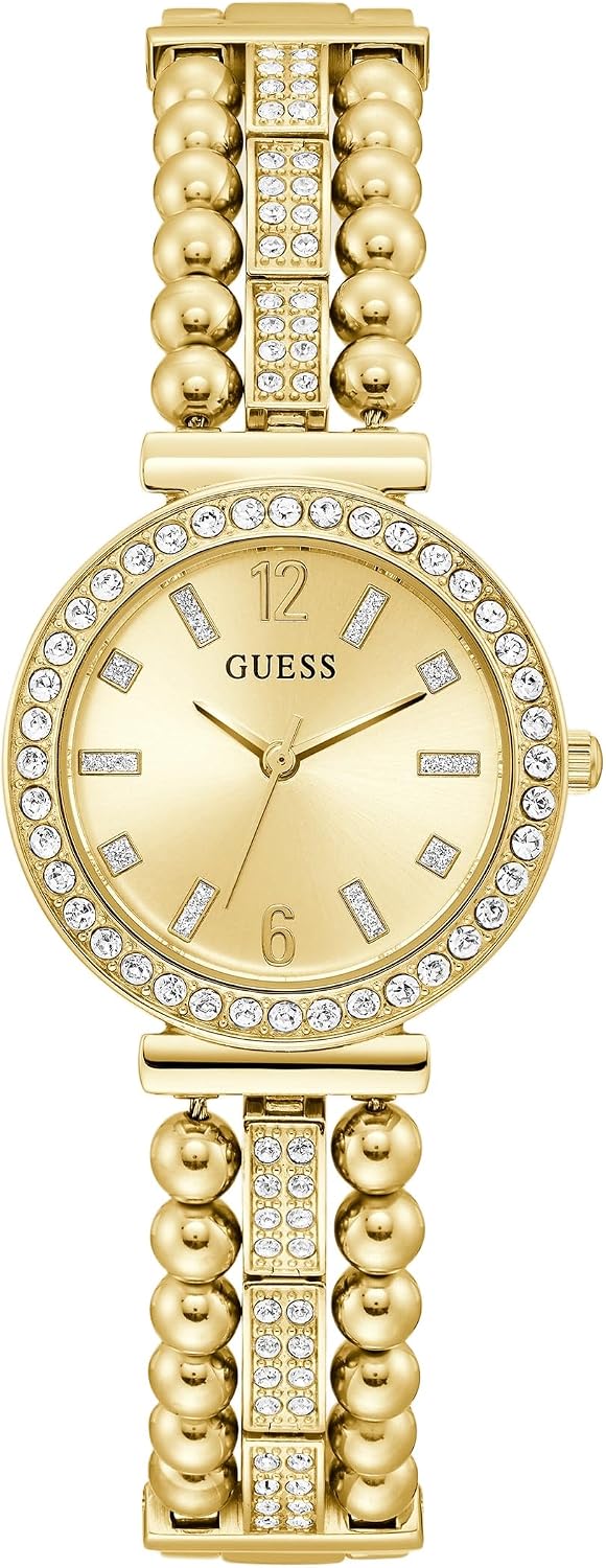 GUESS Reloj de bola y cristal de 1.181 in para mujer