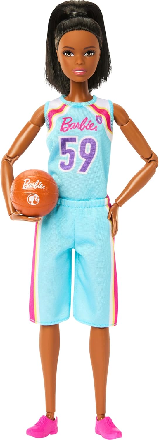 Muñeca Barbie Made to Move y Accesorios, Jugadora de Baloncesto Mor...