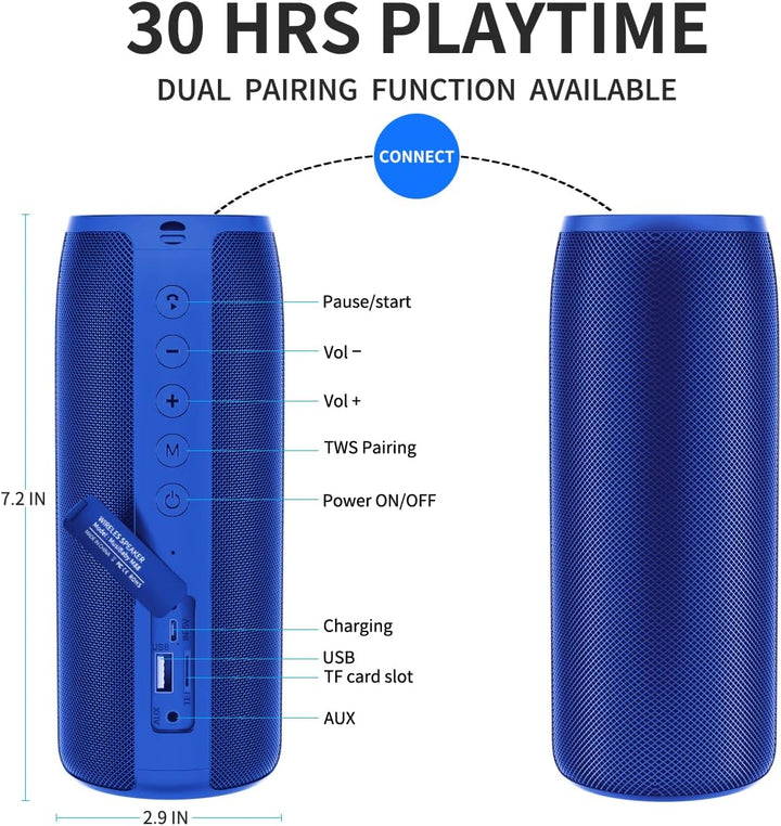 Musibaby Altavoz Bluetooth, altavoces M88, doble emparejamiento, Bl...