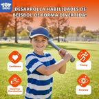 TOY Life Máquina de lanzamiento de béisbol para niños, juego de pelota de entrenamiento – Lanzador automático de máquina de lanzar para niños pequeños con 7 bolas, bate y guantes pegajosos | Juguete de béisbol Pop y Pitch para niños y niñas de 5 a 12 años