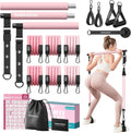 Kit de barra de pilates con bandas de resistencia, equipo de entrenamiento ajustable para gimnasio en casa para mujeres y hombres, equipo de pilates portátil para sentadillas, yoga y