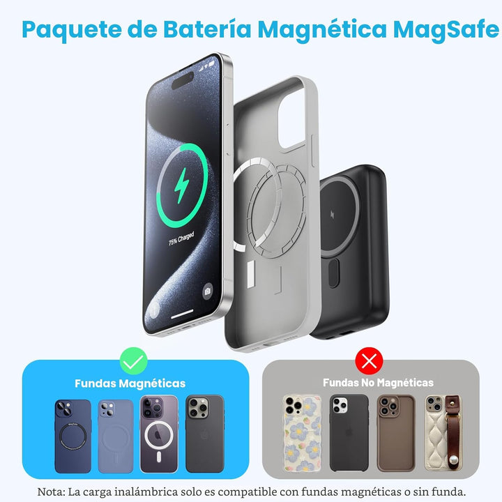 Cargador portátil magnético con cargador de Apple Watch, 10800 mAh,...