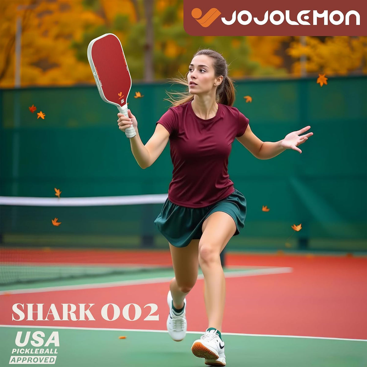 JOJOLEMON Paletas de pickleball, pala de fibra de carbono con un núcleo de polímero Shark Power de 0.63 pulgadas, las raquetas de pickleball diseñadas para un giro y consistencia definitivos