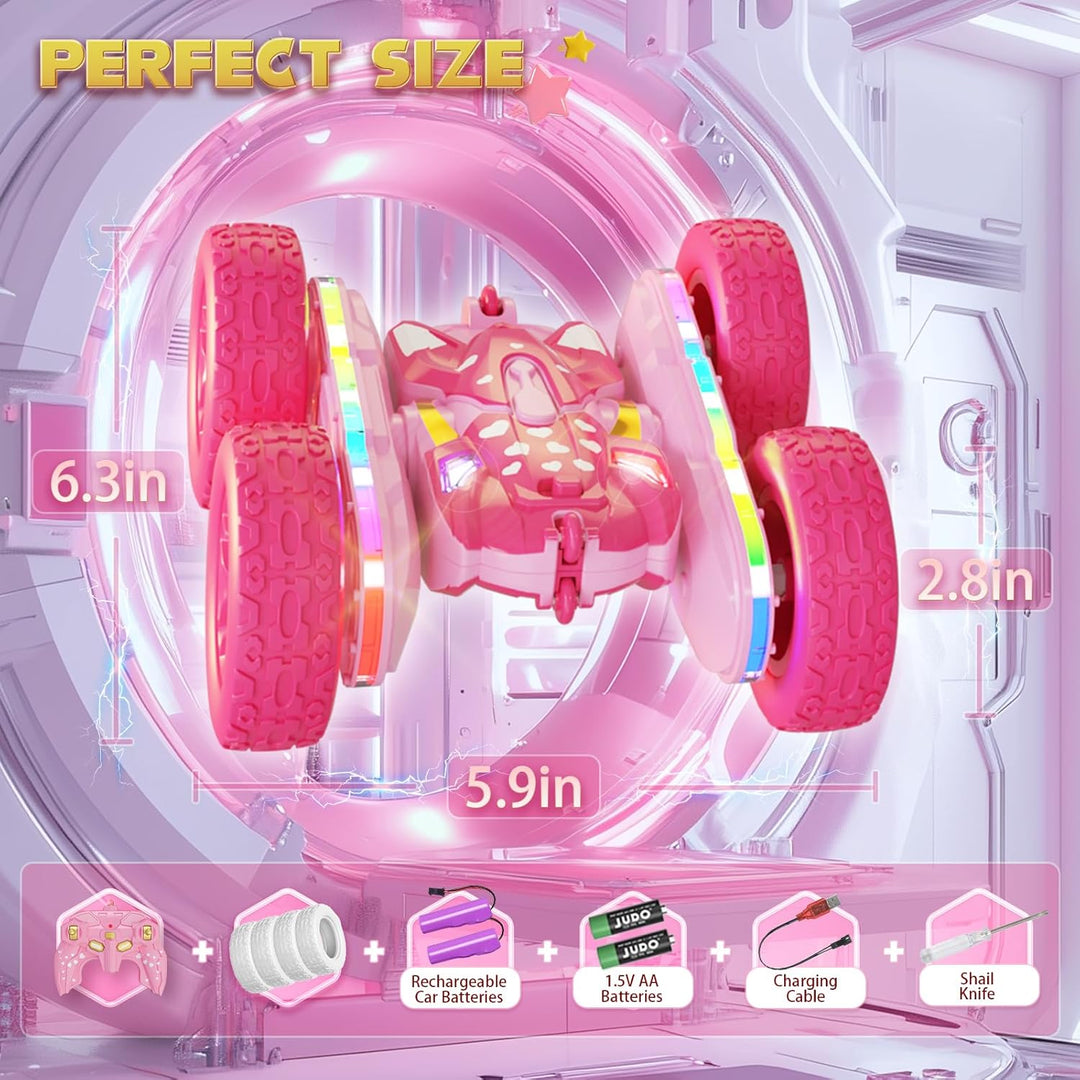 Terucle - Automóvil de control remoto para niñas, autos RC rosas, v...