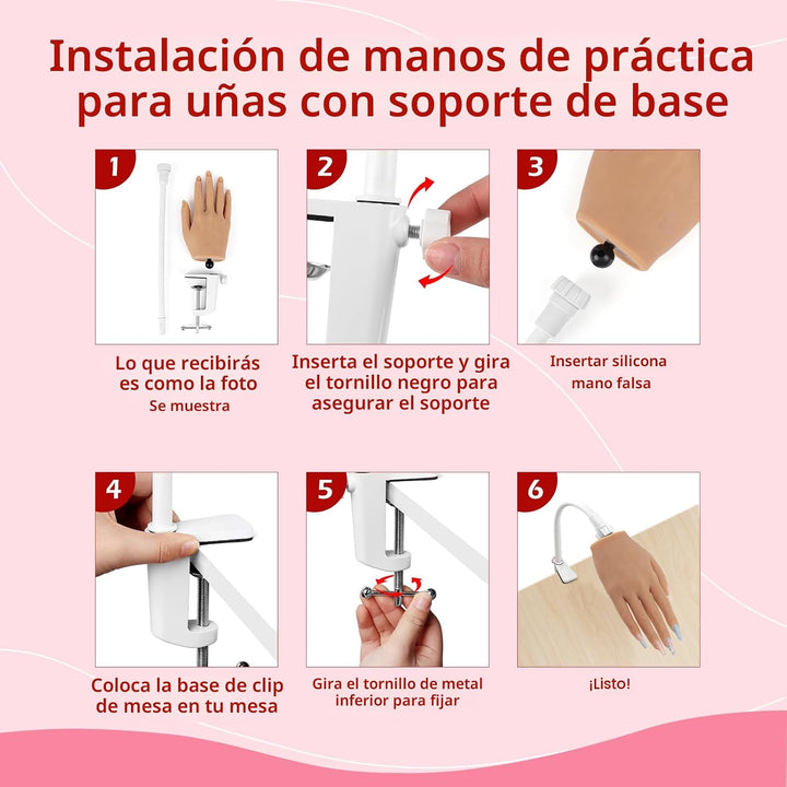 LIONVISON Mano de práctica para uñas acrílicas, práctica de mano de...