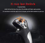 Controles de simulador de vuelo PXN 2113 joystick de vuelo para PC con función de vibración y controles de acelerador Control de vuelo con cable para PC Windows XP/VISTA/7/8/10/Computadora/Portátil (solo PC)