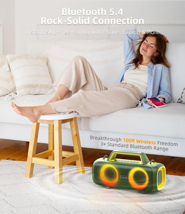 Altavoz Bluetooth portátil inalámbrico, sonido fuerte de 140 W (máx...