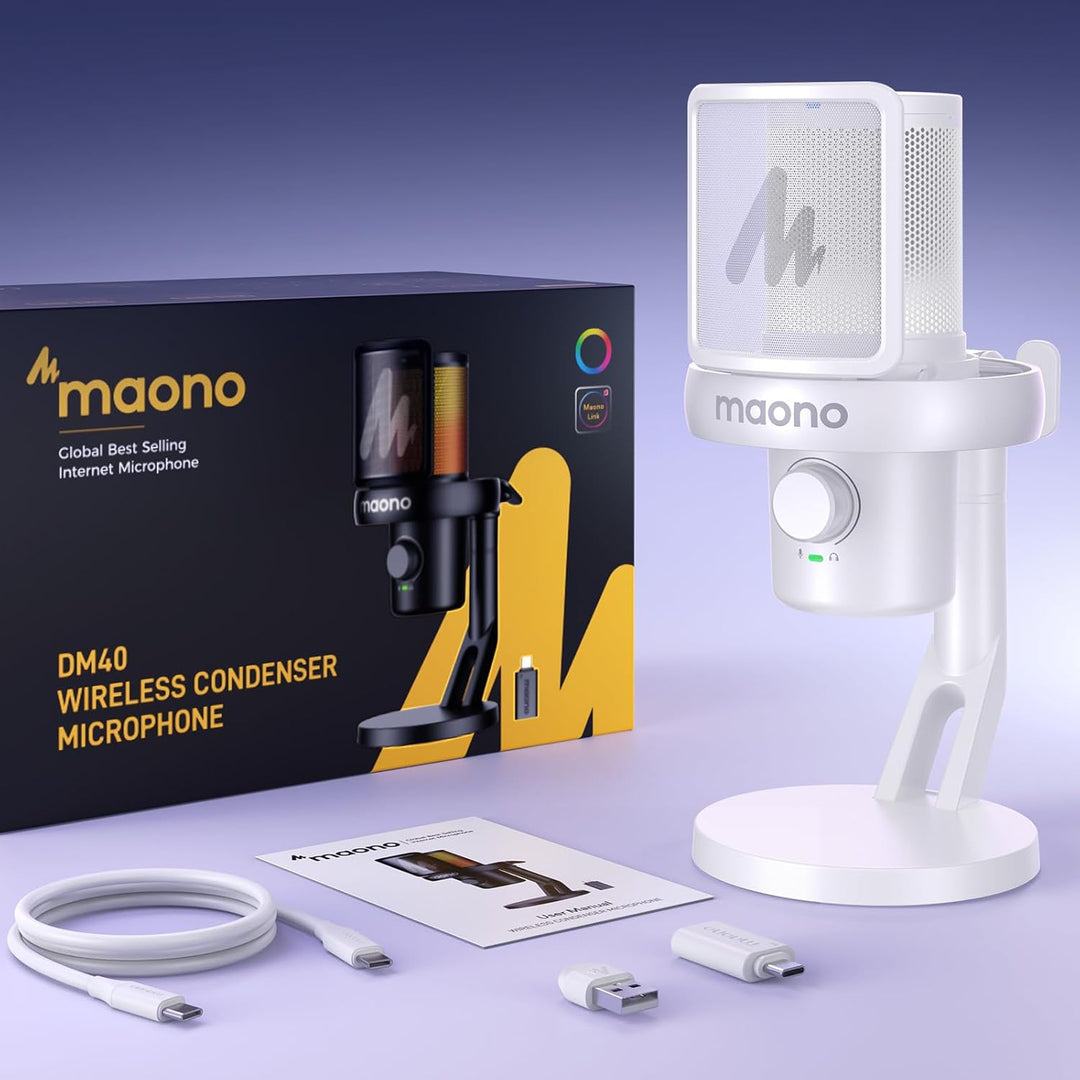 MAONO - Micrófono inalámbrico para PC, micrófono USB para juegos y...