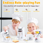 Juegos de Cocina de Juguete para Niños, Accesorios de Cocina de Juguete para Niños de 4-8 y 3-5 Años, Juguetes de Electrodomésticos de Cocina, Licuadora, Cafetera, Batidora, Tostadora, Juguetes de
