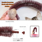 Happi N Pets Acicalador Automático para Gatos Grandes, Cepillo de Aseo en Arco con Almohadilla de Rascado de Madera Pesada, Poste para Frotarse y Juguete, Masajeador Corporal Rascadores Faciales para