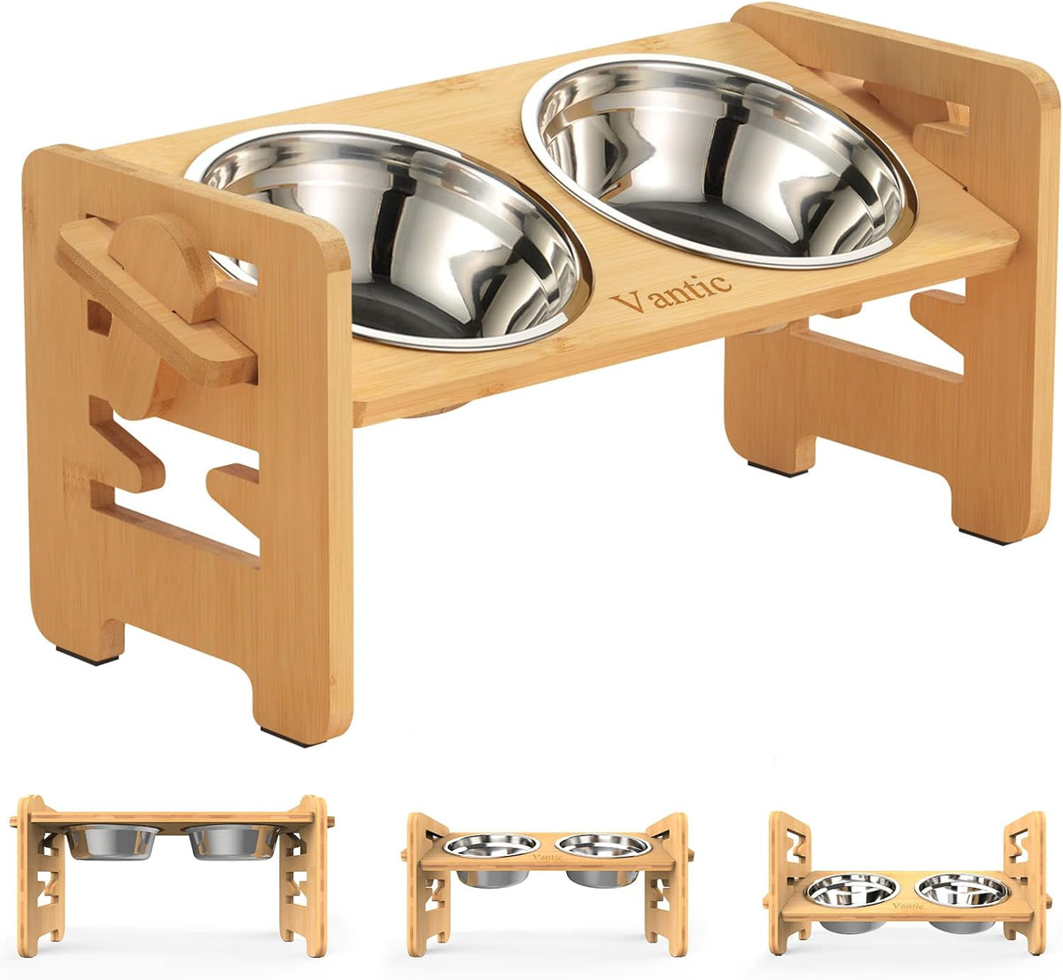 Cuencos elevados para perros, soporte elevado ajustable pequeño