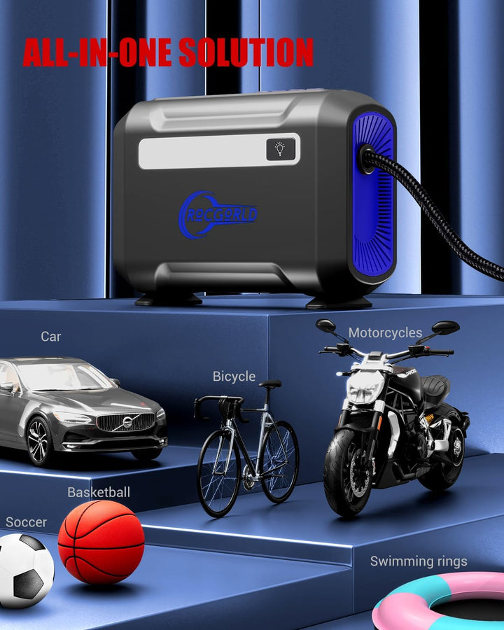 ROCGORLD R8 Inflador de Neumáticos Compresor de Aire Portátil, Comp...