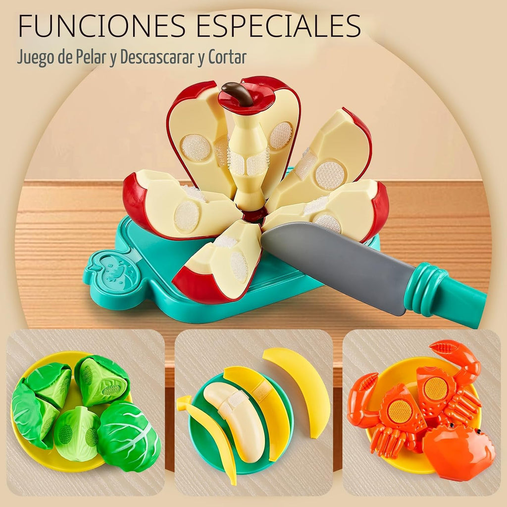 85pcs Play Food Sets para Kids Kitchen, Cutting Toy con 2 Baskets