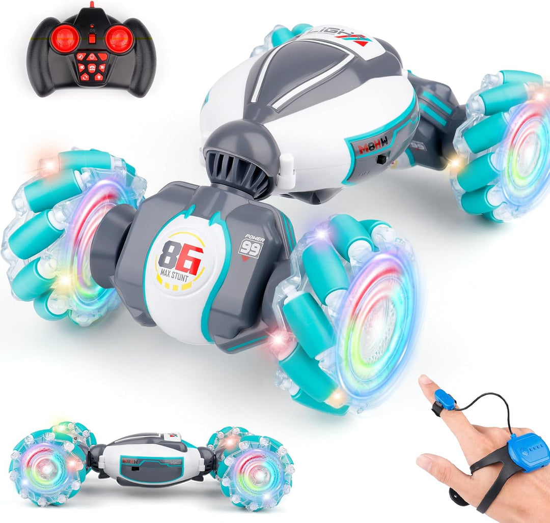 Juguete de auto de acrobacias RC con detección de gestos para niños...