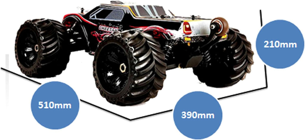 JLBRACINGRC 1/10 - Autos RC sin escobillas para adultos, 80+ KPH, 4WD RC Camiones | Camiones monstruo ESC 120A, auto de control remoto grande todoterreno todo terreno, IPX7 impermeable Hobby RC regalo