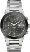 Bulova Reloj cronógrafo Modern Millenia para hombre de cuarzo de acero inoxidable de 6 manecillas, día/fecha, cristal de borde a borde, 41mm