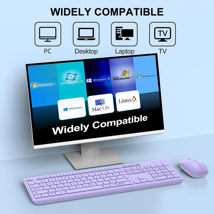 Combo de teclado y mouse inalámbrico, teclado y mouse ergonómicos d...