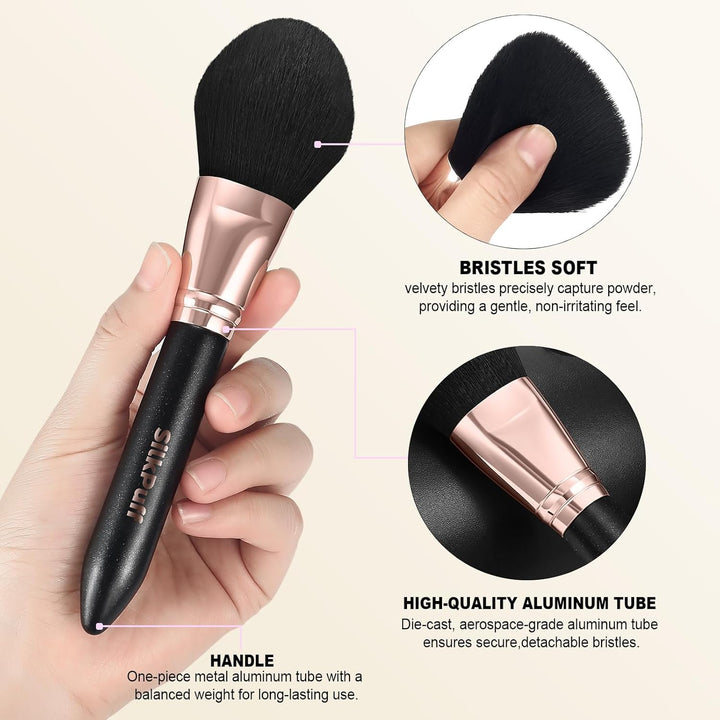 Set de brochas de maquillaje Silkpuff 15 piezas profesionales, broc...