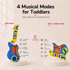 Juguete de guitarra para niños pequeños, guitarra y piano para niños con
