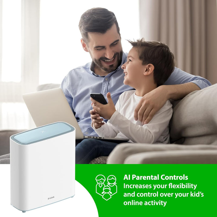 D-Link Eagle Pro AI AX3200 Mesh WiFi 6 System - Paquete de 2 - 8 tr...