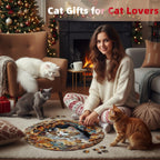 Rompecabezas de madera para adultos, rompecabezas de madera de gato 3D de 200 piezas, rompecabezas desafiantes de madera con forma de animal único, regalos para adultos, 11.4 x 11.3 pulgadas