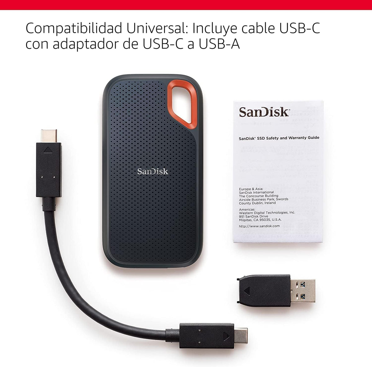 SanDisk SSD Portátil Extreme de 1TB - Hasta 1050MB\/s, USB-C, USB 3...