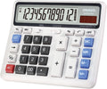 Calculadora de escritorio, pantalla LCD extragrande, calculadora de contabilidad de números grandes de 12 dígitos con botón de respuesta gigante, batería y energía solar, perfecta para oficina