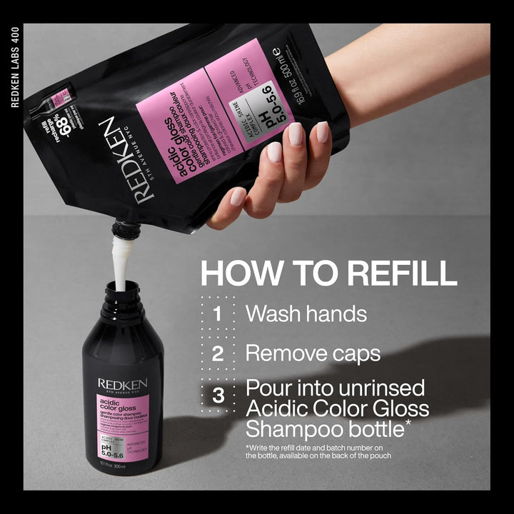 Redken Champú Acidic Color Gloss sin sulfatos para protección del c...