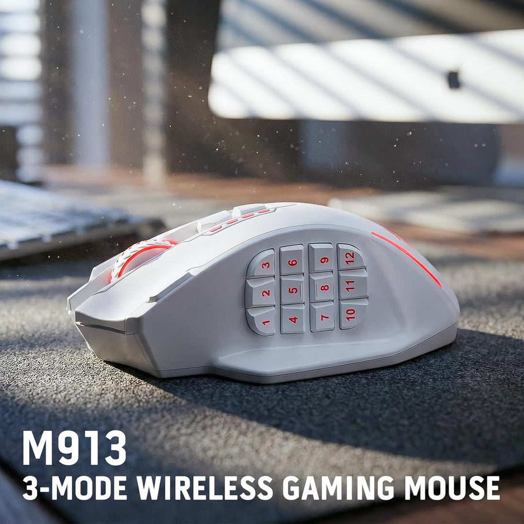 Redragon M913 MAX Mouse inalámbrico para juegos, 26000 DPI MMO rató...