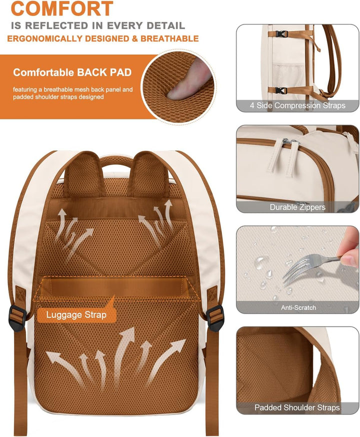 Capolo Mochila de viaje para mujeres y hombres, mochila impermeable...