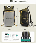 BAGSMART Mochila de viaje de 18L para hombres y mujeres, mochila de