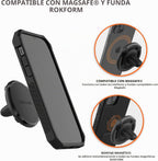Rokform Soporte de teléfono con doble imán para ventilación, clip de agarre