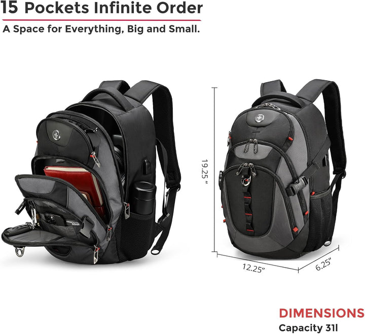 swissdigital Mochila para portátil de viaje de negocios, para hombr...